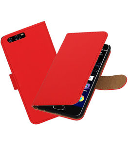 Rood Effen booktype wallet cover Hoesje voor Huawei P10 Rood Effen booktype wallet cover Hoesje voor Huawei P10