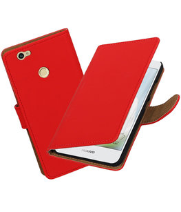 Rood Effen booktype voor Hoesje voor Huawei Nova Rood Effen booktype voor Hoesje voor Huawei Nova
