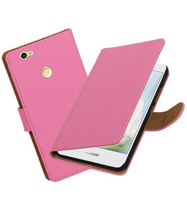 Roze Effen booktype voor Hoesje voor Huawei Nova Roze Effen booktype voor Hoesje voor Huawei Nova