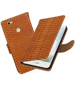 Bruin Slang booktype voor Hoesje voor Huawei Nova Bruin Slang booktype voor Hoesje voor Huawei Nova