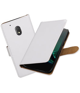 Wit Effen booktype voor Hoesje voor Motorola Moto G4 Play Wit Effen booktype voor Hoesje voor Motorola Moto G4 Play