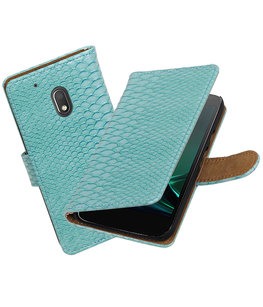 Turquoise Slang booktype voor Hoesje voor Motorola Moto G4 Play Turquoise Slang booktype voor Hoesje voor Motorola Moto G4 Play