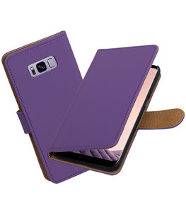 Hoesje voor Samsung Galaxy S8+ Plus Effen booktype Paars