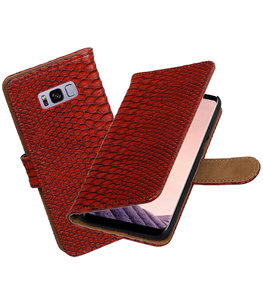 Hoesje voor Samsung Galaxy S8+ Plus Slang booktype Rood