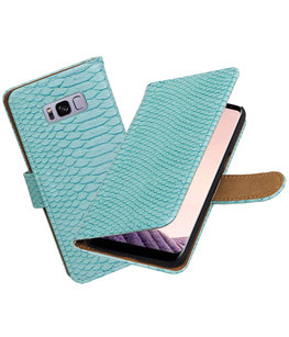 Hoesje voor Samsung Galaxy S8+ Plus Slang booktype Turquoise