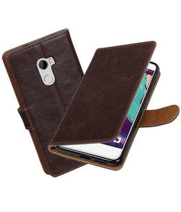 Hoesje voor HTC One X10 Pull-Up booktype Mocca