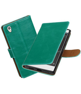 Hoesje voor Sony Xperia L1 Pull-Up booktype Groen