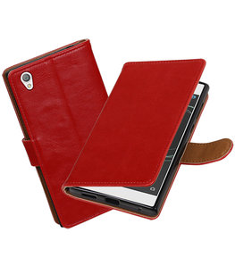 Hoesje voor Sony Xperia L1 Pull-Up booktype Rood