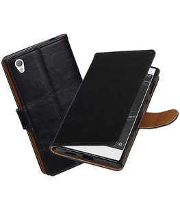 Hoesje voor Sony Xperia L1 Pull-Up booktype Zwart