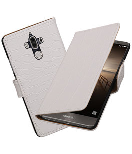 Hoesje voor Huawei Mate 9 Krokodil booktype Wit
