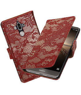 Hoesje voor Huawei Mate 9 Lace booktype Rood