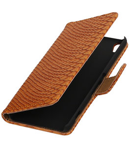 Hoesje voor Sony Xperia XA Slang booktype Bruin