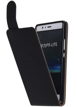 Hoesje voor Huawei P9 Lite Effen Classic TPU flip Zwart