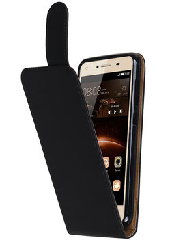 Hoesje voor Huawei Y5 II / Y6 II Compact Effen Classic TPU flip Zwart