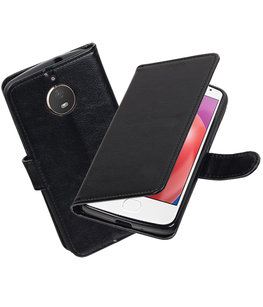 Zwart Portemonnee booktype Hoesje voor Motorola Moto E4 Zwart Portemonnee booktype Hoesje voor Motorola Moto E4