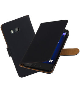 Hoesje voor HTC U11 Effen booktype Zwart