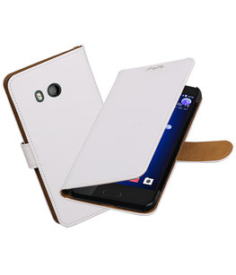 Hoesje voor HTC U11 Effen booktype Wit