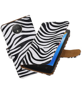 Hoesje voor Motorola Moto C Zebra booktype