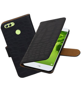 Hoesje voor Huawei nova 2 Krokodil booktype Zwart