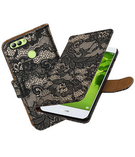 Hoesje voor Huawei nova 2 Lace booktype Zwart