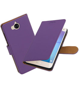 Hoesje voor Huawei Y5 2017 / Y6 2017 Effen booktype Paars Hoesje voor Huawei Y5 2017 / Y6 2017 Effen booktype Paars