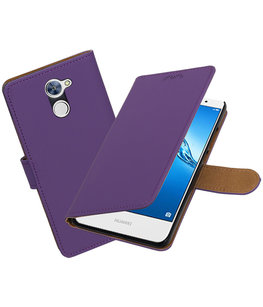 Hoesje voor Huawei Y7 / Y7 Prime Effen booktype Paars Hoesje voor Huawei Y7 / Y7 Prime Effen booktype Paars