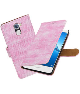 Hoesje voor Huawei Y7 / Y7 Prime Mini Slang booktype Roze Hoesje voor Huawei Y7 / Y7 Prime Mini Slang booktype Roze