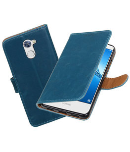 Hoesje voor Huawei Y7 / Y7 Prime Pull-Up booktype Blauw Hoesje voor Huawei Y7 / Y7 Prime Pull-Up booktype Blauw