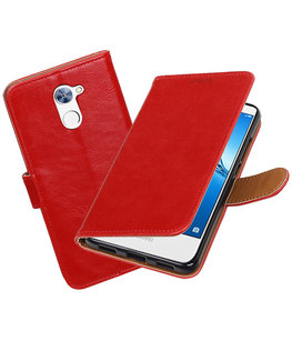 Hoesje voor Huawei Y7 / Y7 Prime Pull-Up booktype Rood Hoesje voor Huawei Y7 / Y7 Prime Pull-Up booktype Rood