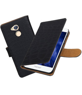 Hoesje voor Huawei Honor 6A Krokodil booktype Zwart