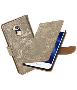 Hoesje voor Huawei Honor 6A Lace booktype Goud
