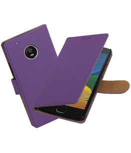 Hoesje voor Motorola Moto G5 Effen booktype Paars Hoesje voor Motorola Moto G5 Effen booktype Paars