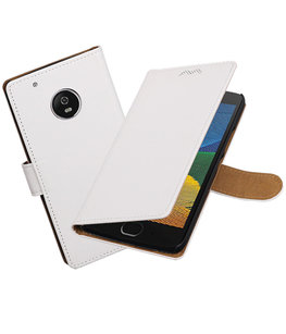 Hoesje voor Motorola Moto G5 Effen booktype Wit Hoesje voor Motorola Moto G5 Effen booktype Wit