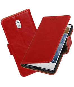Hoesje voor Nokia 3 Pull-Up booktype Rood Hoesje voor Nokia 3 Pull-Up booktype Rood