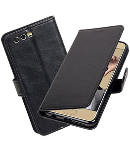 Zwart Portemonnee booktype Hoesje voor Huawei Honor 9