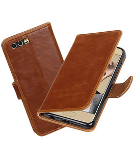 Hoesje voor Huawei Honor 9 Pull-Up booktype Bruin
