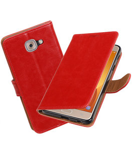 Hoesje voor Samsung Galaxy J7 Max Pull-Up booktype Rood Hoesje voor Samsung Galaxy J7 Max Pull-Up booktype Rood