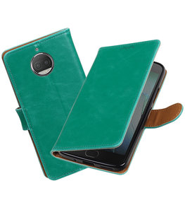 Hoesje voor Motorola Moto G5s Plus Pull-Up booktype groen Hoesje voor Motorola Moto G5s Plus Pull-Up booktype groen
