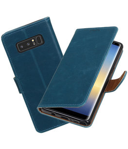 Hoesje voor Samsung Galaxy Note 8 Pull-Up booktype blauw Hoesje voor Samsung Galaxy Note 8 Pull-Up booktype blauw
