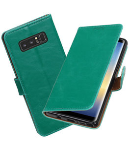 Hoesje voor Samsung Galaxy Note 8 Pull-Up booktype groen Hoesje voor Samsung Galaxy Note 8 Pull-Up booktype groen