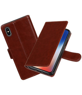 Bruin Portemonnee booktype Hoesje voor Apple iPhone X Bruin Portemonnee booktype Hoesje voor Apple iPhone X