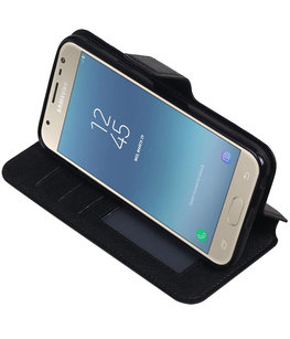 Zwart Hoesje voor Samsung Galaxy J3 2017 TPU wallet case booktype HM Book Zwart Hoesje voor Samsung Galaxy J3 2017 TPU wallet case booktype HM Book