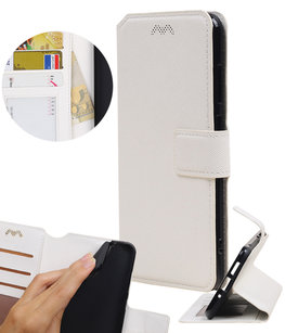 Wit Hoesje voor Apple iPhone X TPU wallet case booktype HM Book Wit Hoesje voor Apple iPhone X TPU wallet case booktype HM Book
