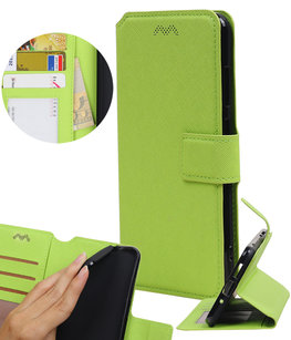 Groen Hoesje voor Motorola Moto G5s Plus TPU wallet case booktype HM Book Groen Hoesje voor Motorola Moto G5s Plus TPU wallet case booktype HM Book