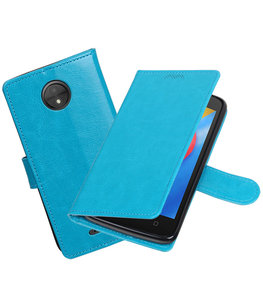 Turquoise Portemonnee booktype Hoesje voor Motorola Moto C