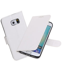 Wit Portemonnee booktype Hoesje voor Samsung Galaxy S6 Edge G925F Wit Portemonnee booktype Hoesje voor Samsung Galaxy S6 Edge G925F