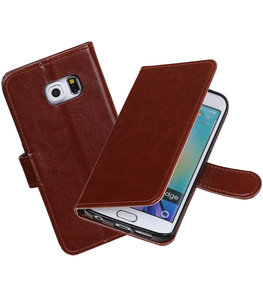 Bruin Portemonnee booktype Hoesje voor Samsung Galaxy S6 Edge G925F Bruin Portemonnee booktype Hoesje voor Samsung Galaxy S6 Edge G925F