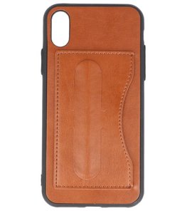 Hoesje voor Apple iPhone X Stand TPU back case Bruin