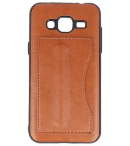 Hoesje voor Samsung Galaxy J3 2016 Stand TPU back case Bruin Hoesje voor Samsung Galaxy J3 2016 Stand TPU back case Bruin