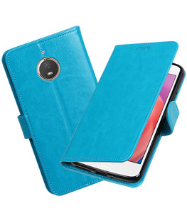 Turquoise Portemonnee booktype Hoesje voor Motorola Moto E4 Plus